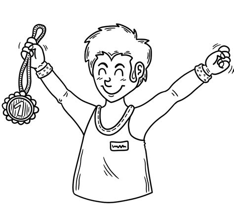 Clipart Winner White Win Coloring Pages Illustration Sports Clip ...
