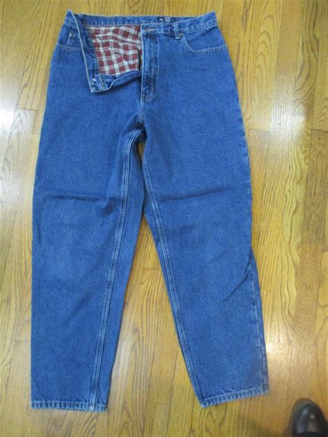 Great L. L. Bean Womens Flannel Lined Jeans Size 16 R… - Gem