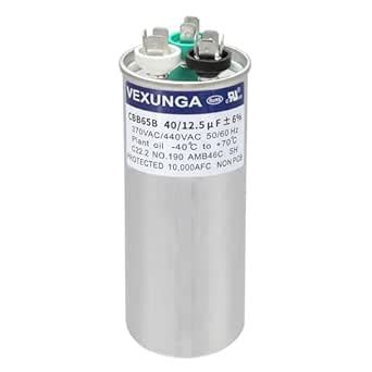 VEXUNGA 40/12.5 uF 40+12.5 MFD 370VAC or 440VAC Dual Run Start Round A ...