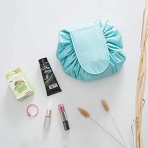 House of Quirk Lazy Cosmetic Bag Drawstring Travel Makeup Bag Pouch ...