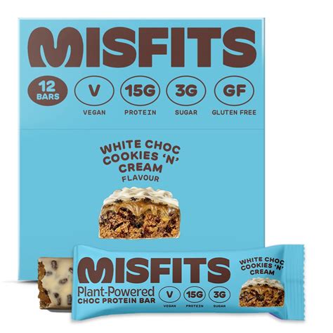 Buy Misfits Vegan Protein Bar, High Protein, Low Sugar, Gluten Free ...