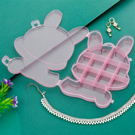 Transparent Cartoon Bear Clear Plastic Storage Box Jewelry Organizer H ...