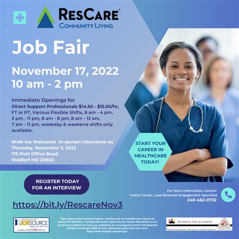 11.17.22 ResCare Community Living Job Fair – Calvert Library
