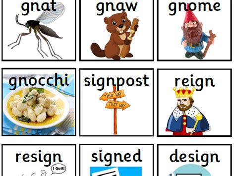 Alternative Spellings for 'n' - kn gn | Teaching Resources