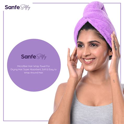 Sanfe Selfly Microfiber Hair Wrap Towel - Lock in Moisture for Smooth ...
