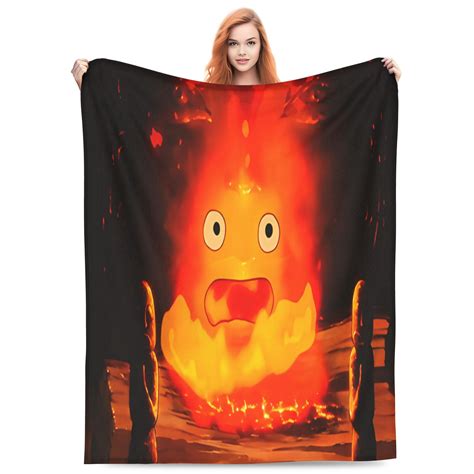 Howls Moving Castle Fire Bed Blanket 3D Printed Throw Blanket ...