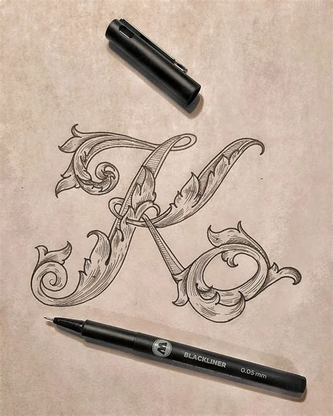 Elegant Letter K Drawing