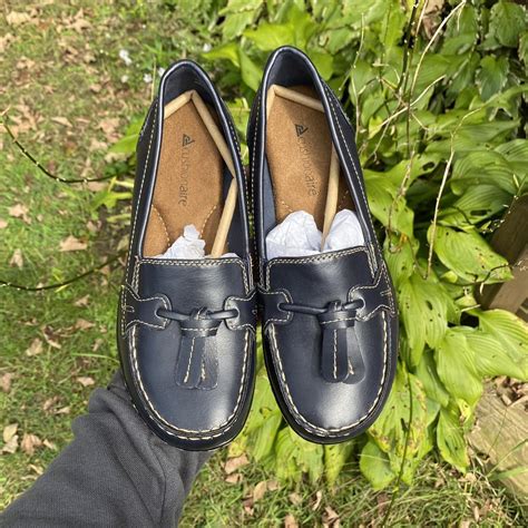the sweetest navy blue loafers with the softest... - Depop