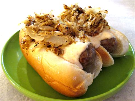Beer Bratwurst with Sauerkraut and Cheese Sauce - Poor Man's Gourmet ...