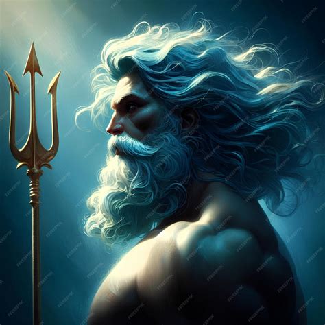Premium AI Image | Amazing Greek god Poseidon god of the seas and oceans