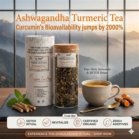 Organic Turmeric Ashwagandha Green Tea | Kangra Tea House – Kangra Tea ...