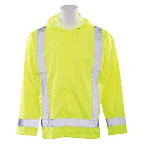 Deltaplus Hi-Vis Oversized Rain Jacket, Polyester/Polyurethane Coating ...