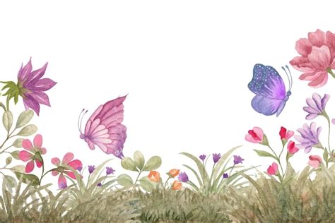 Watercolor lovely floral garden landscape background design | Premium ...