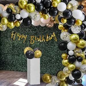 Special You 67pcs Gold, White and black balloon garland decoration kit ...