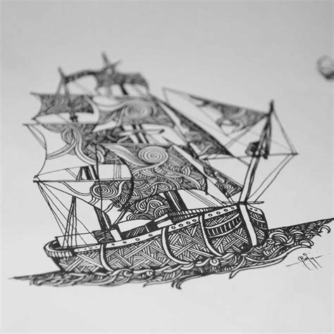 I'll sail my ship alone - Doodle Artwork