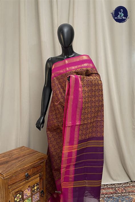 Dual Tone Purple Kanchi Cotton Saree With Embroidery Pattern - Sri Arya ...