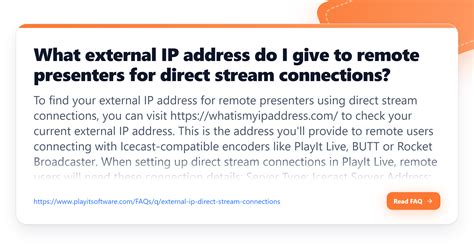 What external IP address do I give to remote presenters for direct ...