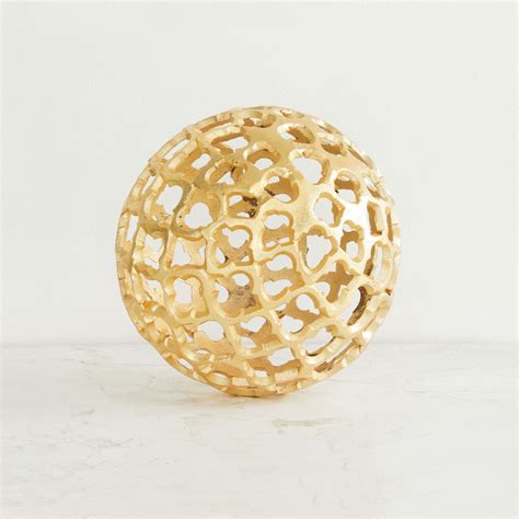 Buy Abstract design Metal Ball - Metal - Gold - 19 cm L x 19 cm H from ...