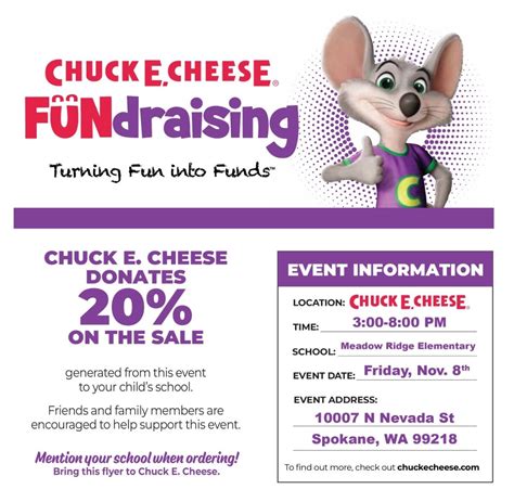 ??Chuck E Cheese Fundraiser ??, Chuck E. Cheese (10007 N. Nevada St ...