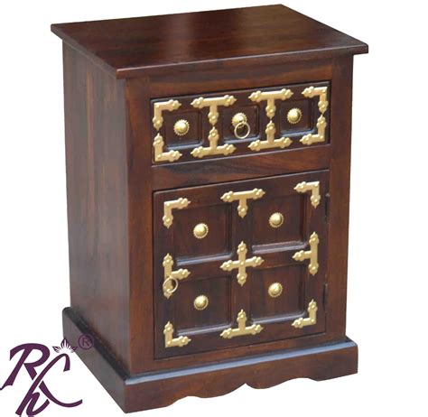 RAJ HANDICRAFT Solid Wood Bedside Table for Bedroom | Handmade Pure ...