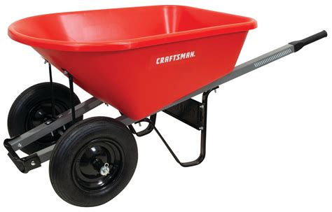 CRAFTSMAN 6-cu ft 2 Wheel Poly Push Wheelbarrow CMXMBBARP6DW - Simolary