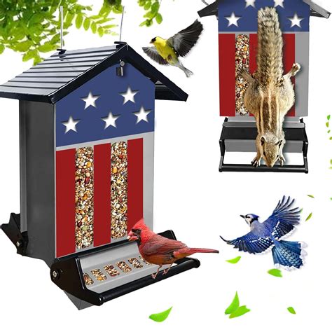 Amazon.com : Squirrel Proof Bird Feeder, Hanging Metal Bird Feeder for ...