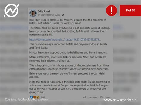 No, ‘Muslims’ Did Not Admit In Court That Halal Means Spitting In Food ...