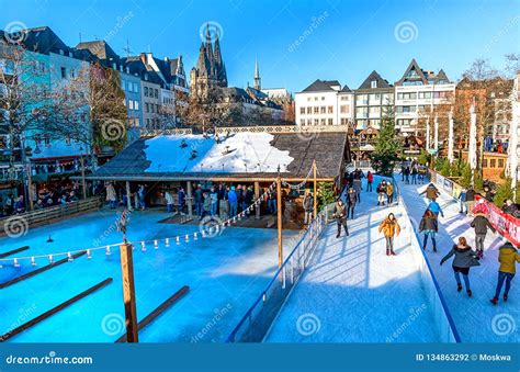 Christmas Market with Ice Rink on the Heumarkt Hay Market in the Old ...
