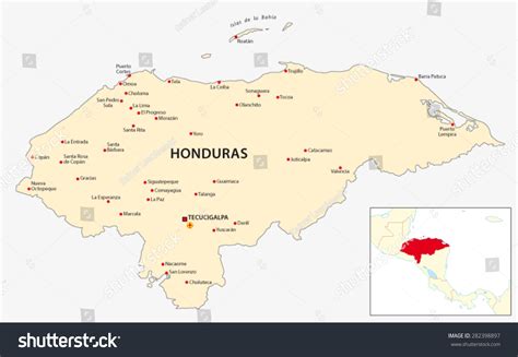 Honduras on map of central america