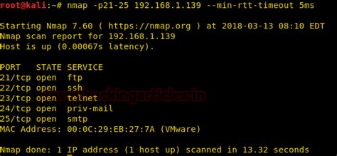 Nmap Scan with Timing Parameters