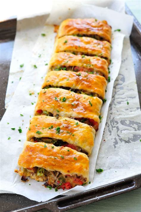 Puff pastry strudel with vegetables and cheese - Everyday Delicious