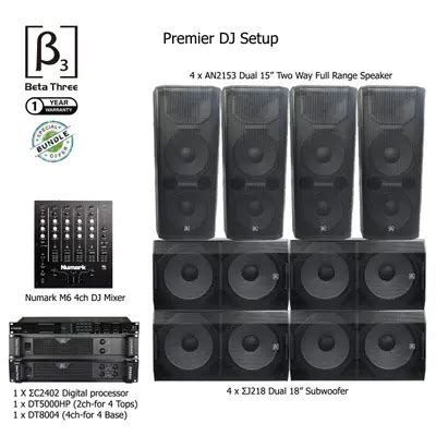 Beta3 Dual 15” & Dual 18” Bundle with Amplifier & Mixer