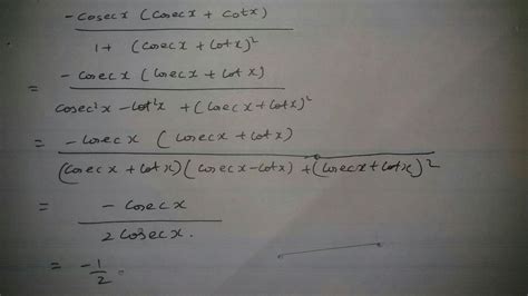 Differentiate with respect to x cot^-1 ( cosecx+ cotx) - Brainly.in