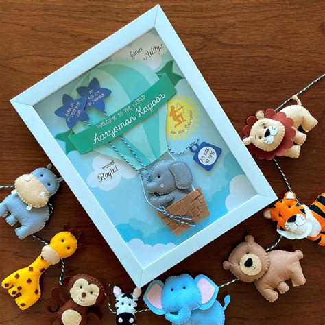 Birth Statistics Frame - Hot Air Balloon – GWD Kids