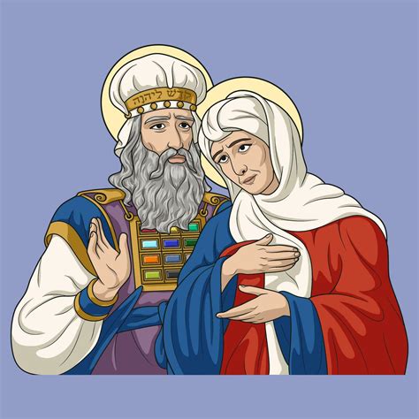 Saints Zechariah and Elizabeth Colored Vector Illustration 27685692 ...