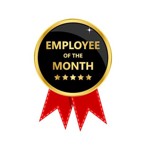 Employee of the month badge golden label | Premium Vector