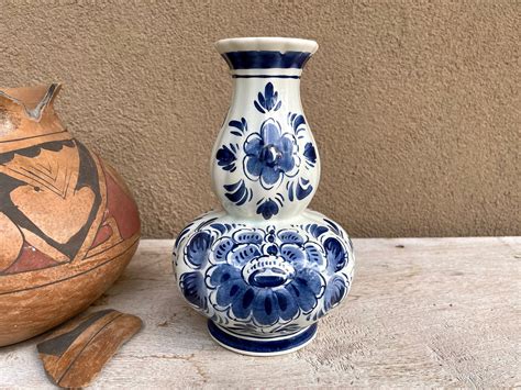 Vintage Delft Blue Porcelain Vase with Bulbous Design, Delftware ...