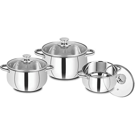 Buy Wonderchef Gold Stanton Stainless Steel 3 Piece Casserole Set with ...