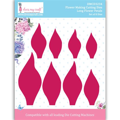 Long Flower Petals - Flower Making Cutting Dies – Dress my craft