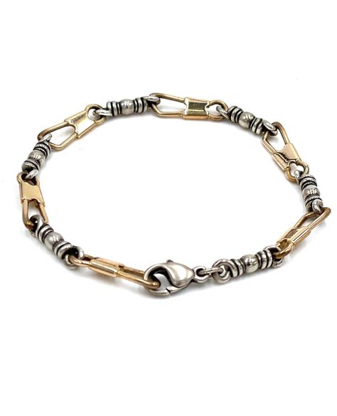 James Avery Sterling Silver and 14K Gold Fishers of Men Bracelet at ...