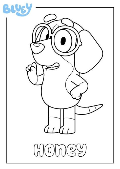Dibujos de Honey, la amiga de Bluey que usa lentes: 6 plantillas para ...