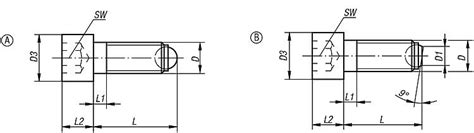 Ball-end thrust screws with head stainless steel | norelem