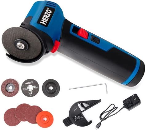 HERZO Cordless Mini Cutter (50mm), 7.2V Lithium Brushless Mini Angle ...