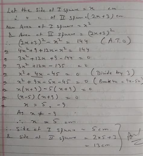 Hii........ Please answer my question fastThe side of one square is 3 ...