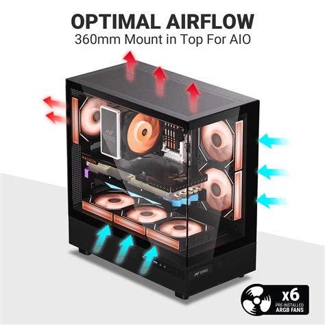 Buy Ant Esports Crystal X6 ATX Gaming Cabinet (Black)