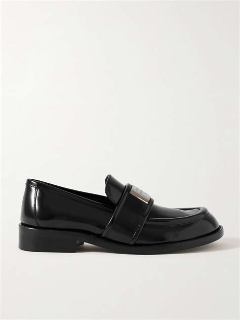 ACNE STUDIOS Embellished glossed-leather loafers | NET-A-PORTER