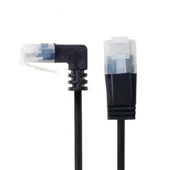 cablecc Ultra Slim Cat6 Ethernet Cable RJ45 Down Angled to Straight UTP ...