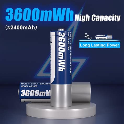 Maxfree Rechargeable AA Batteries Lithium with India | Ubuy