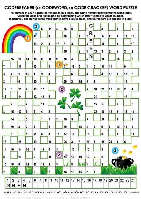 St. Patricks Day Codebreaker Word Puzzle | Free Printable Puzzle Games ...