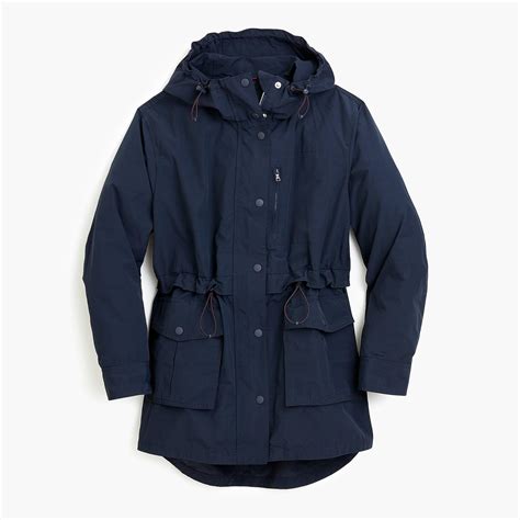J.Crew Cotton Perfect Rain Jacket in Navy (Blue) - Lyst